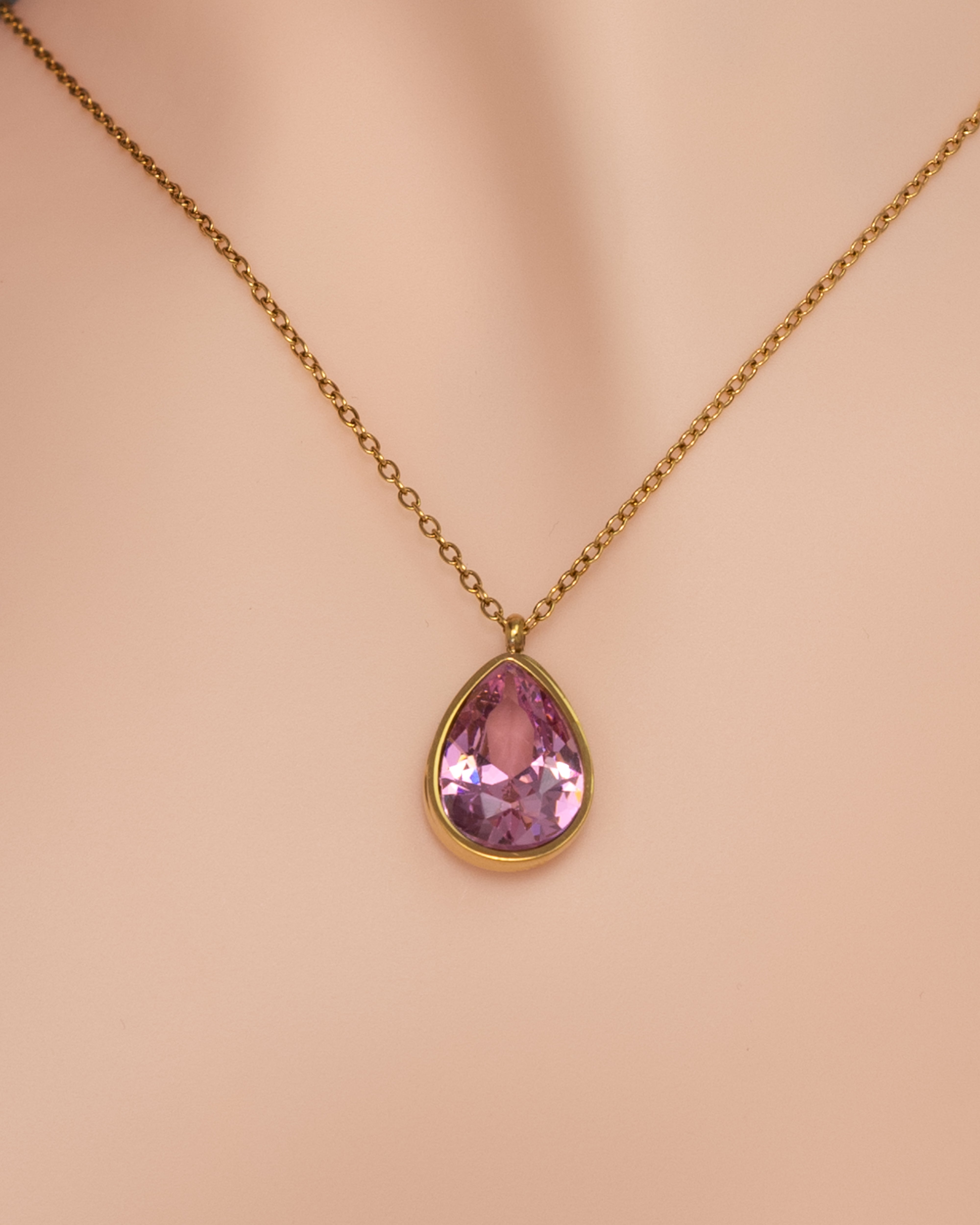 adiant Teardrop Gem Halskette- Grün - Glanzor