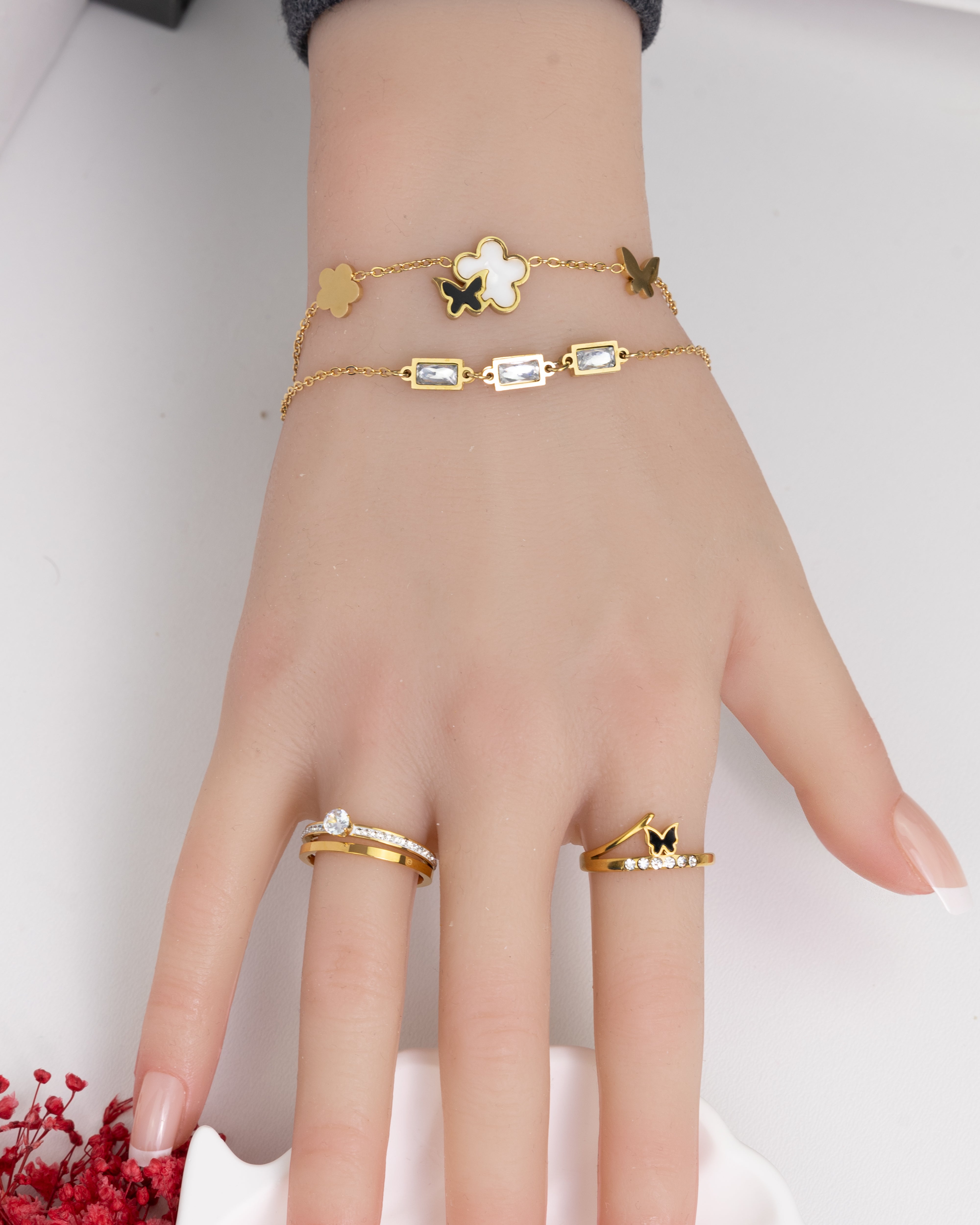 RS-Rosen-Schmetterling Armband