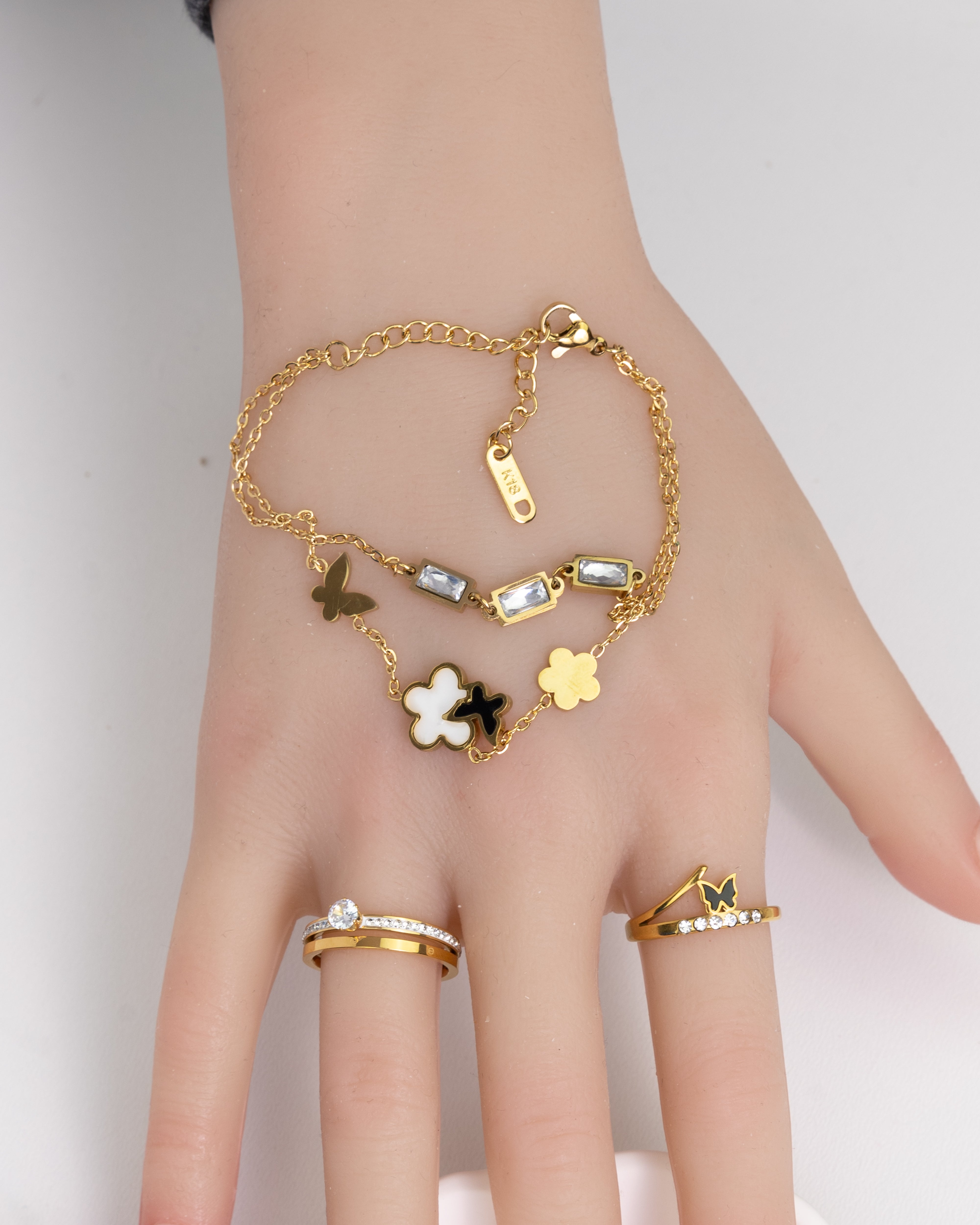RS-Rosen-Schmetterling Armband