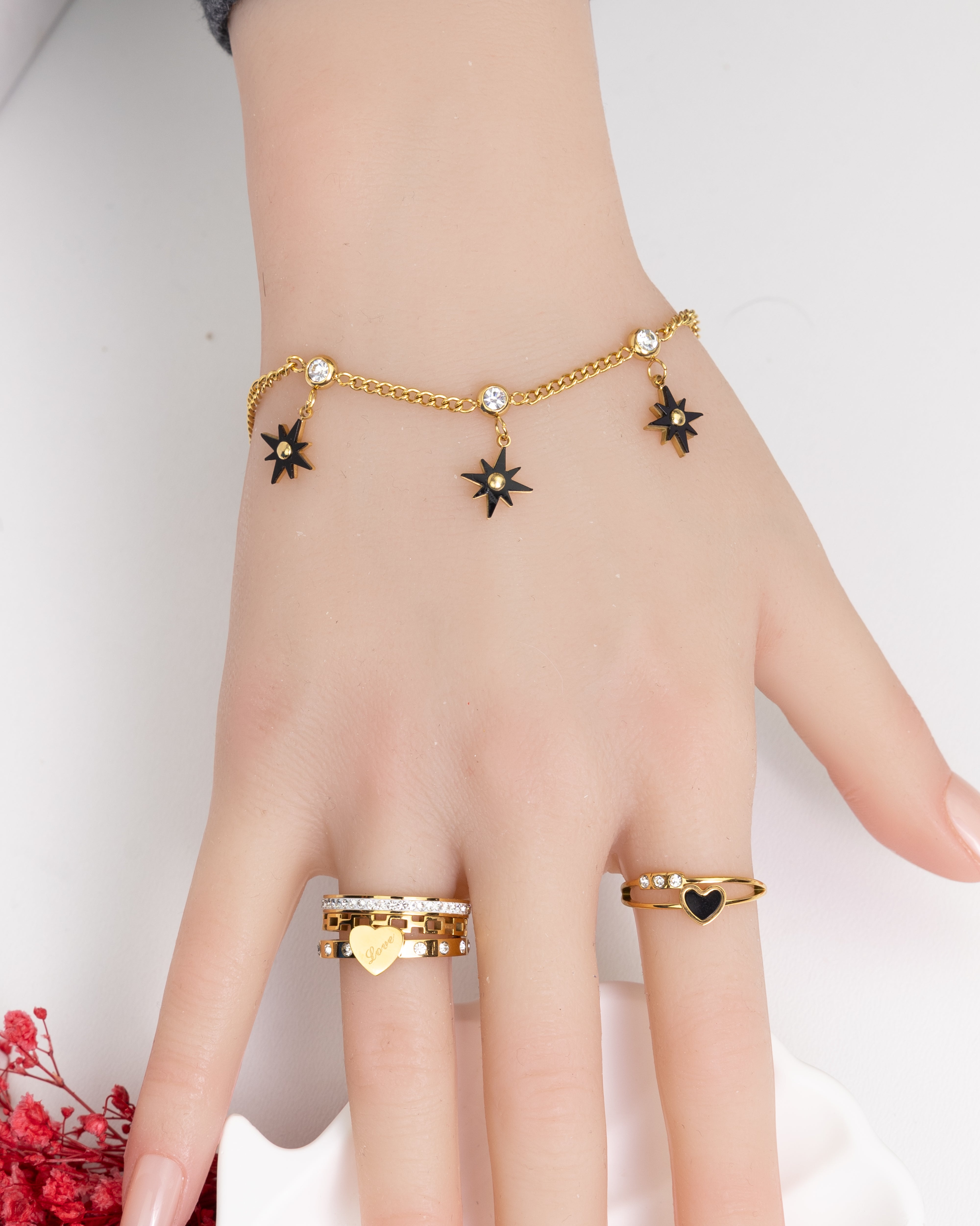 SQA-Schwarze Sterne-Armband