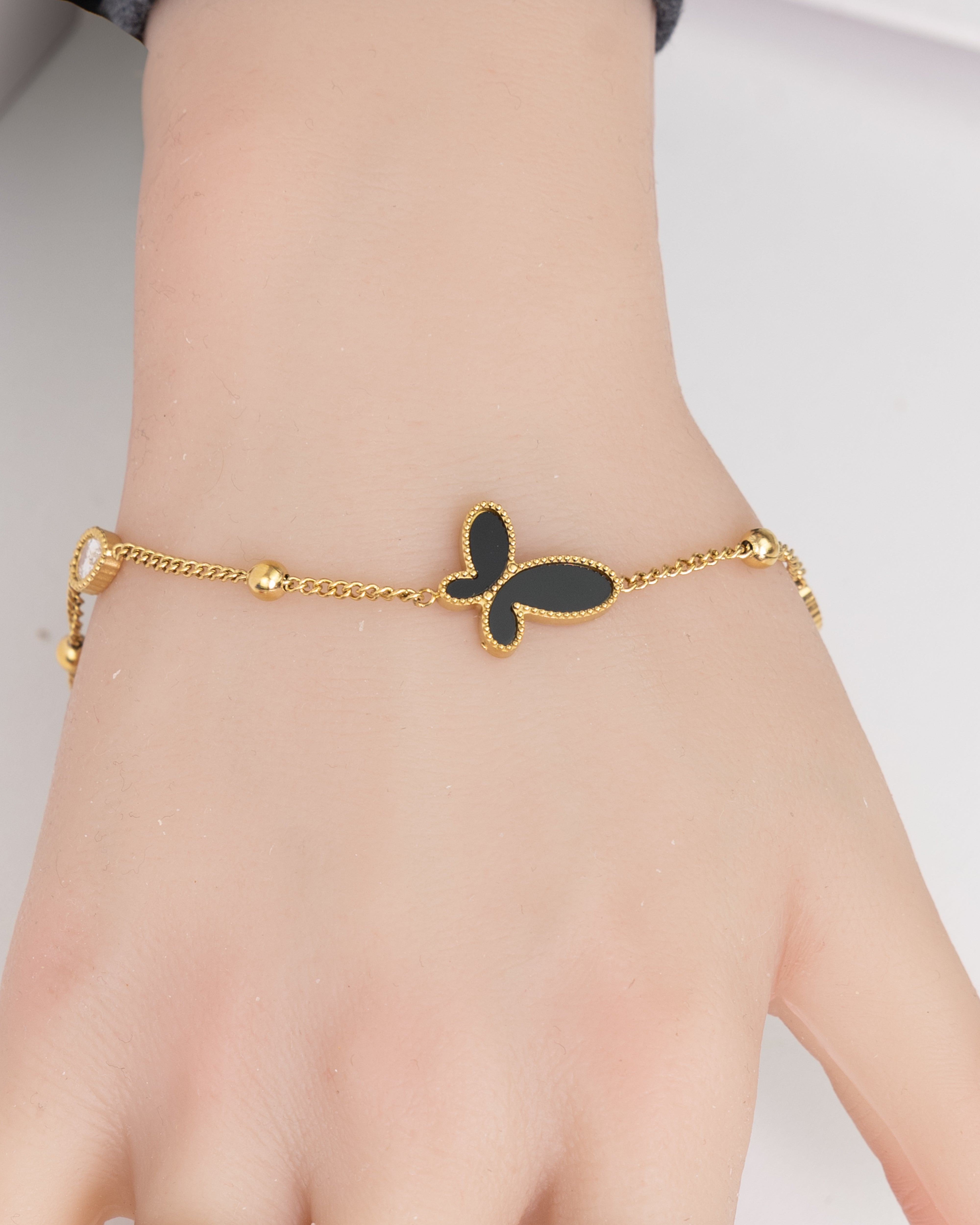 SQS-Schwarzer Schmetterling-Armband - Glanzor