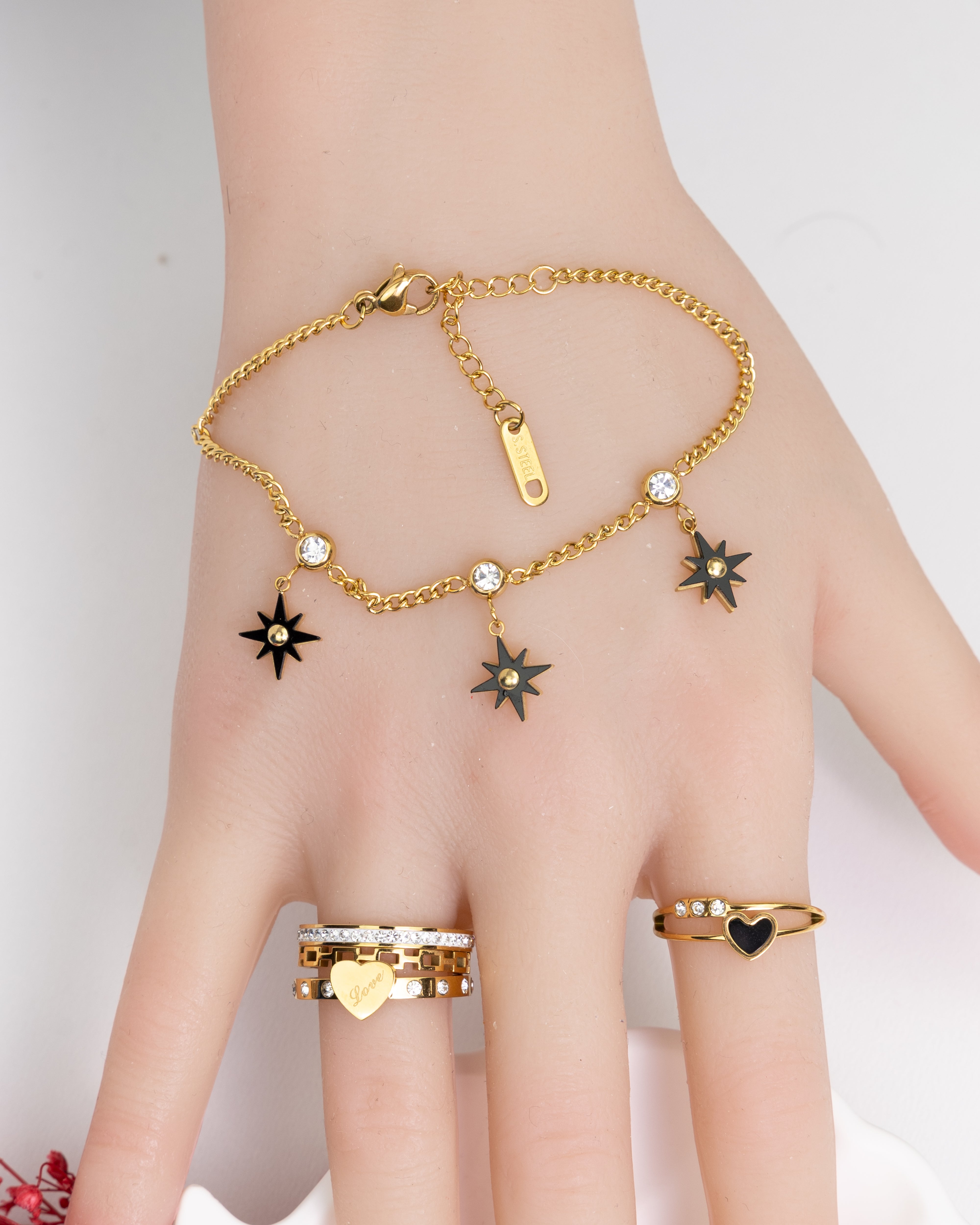 SQA-Schwarze Sterne-Armband