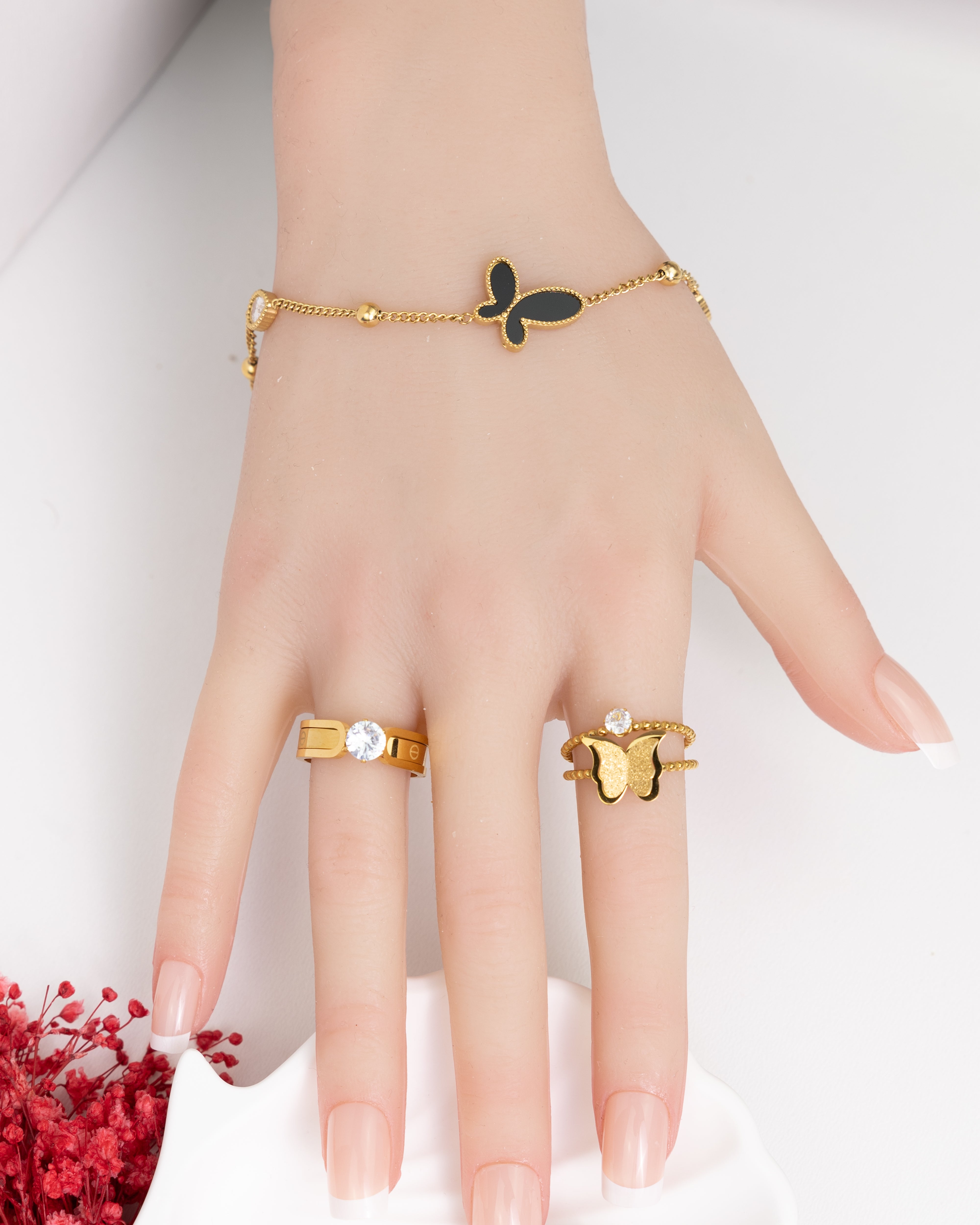 SQS-Schwarzer Schmetterling-Armband - Glanzor