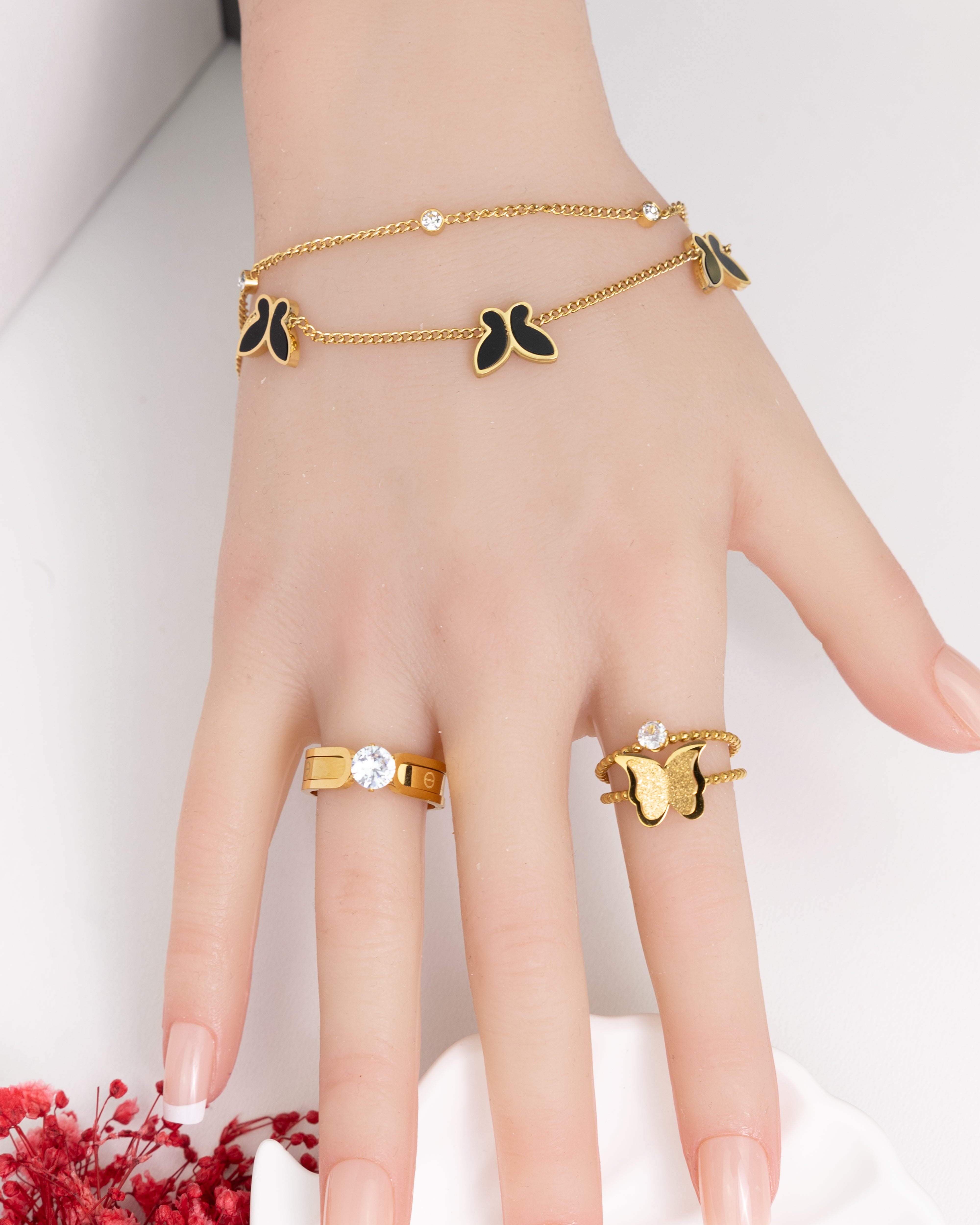 SYQ-Drei Schmetterlinge-Armband - Glanzor