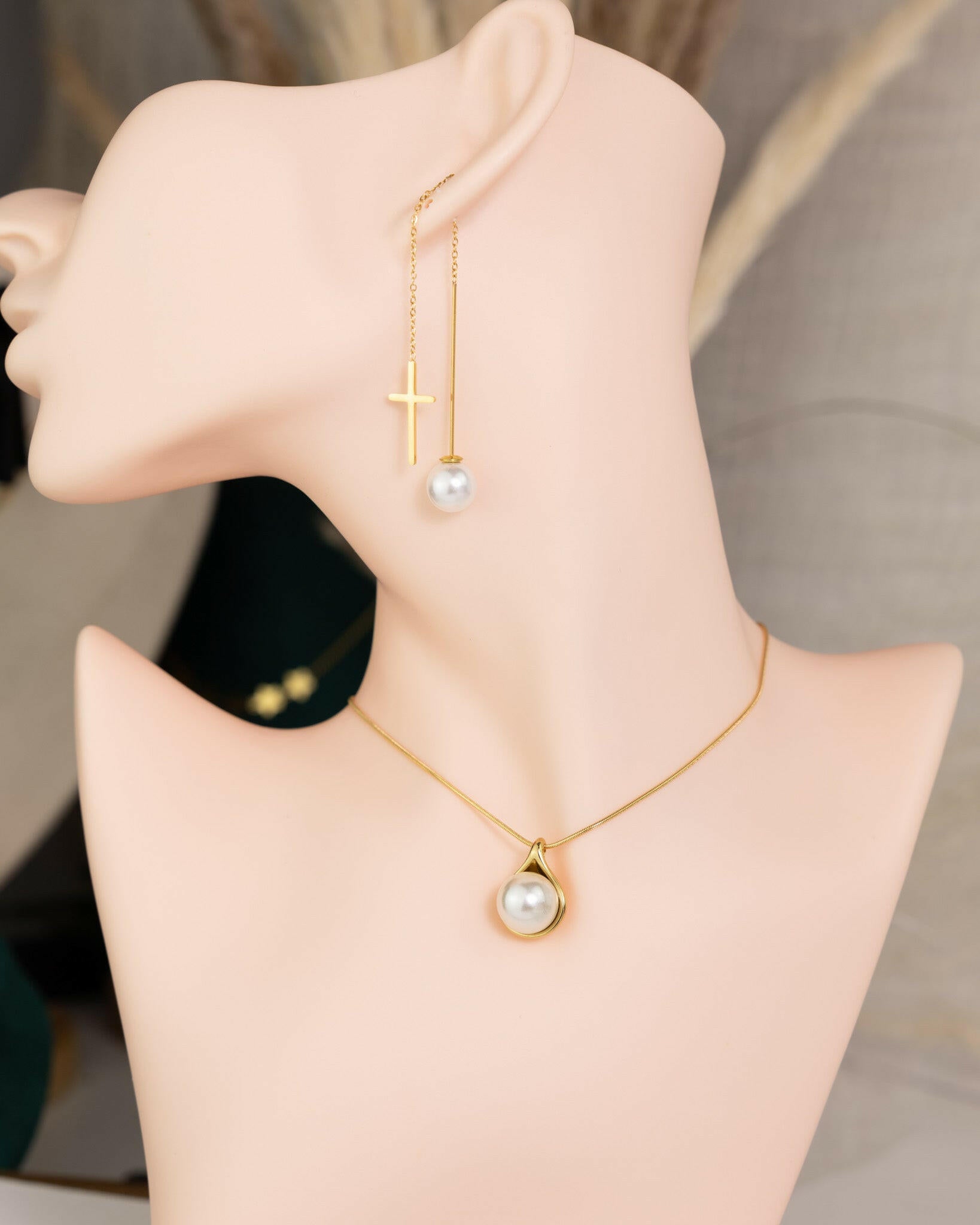 Solitaire Pearl Aura- Halskette - Glanzor