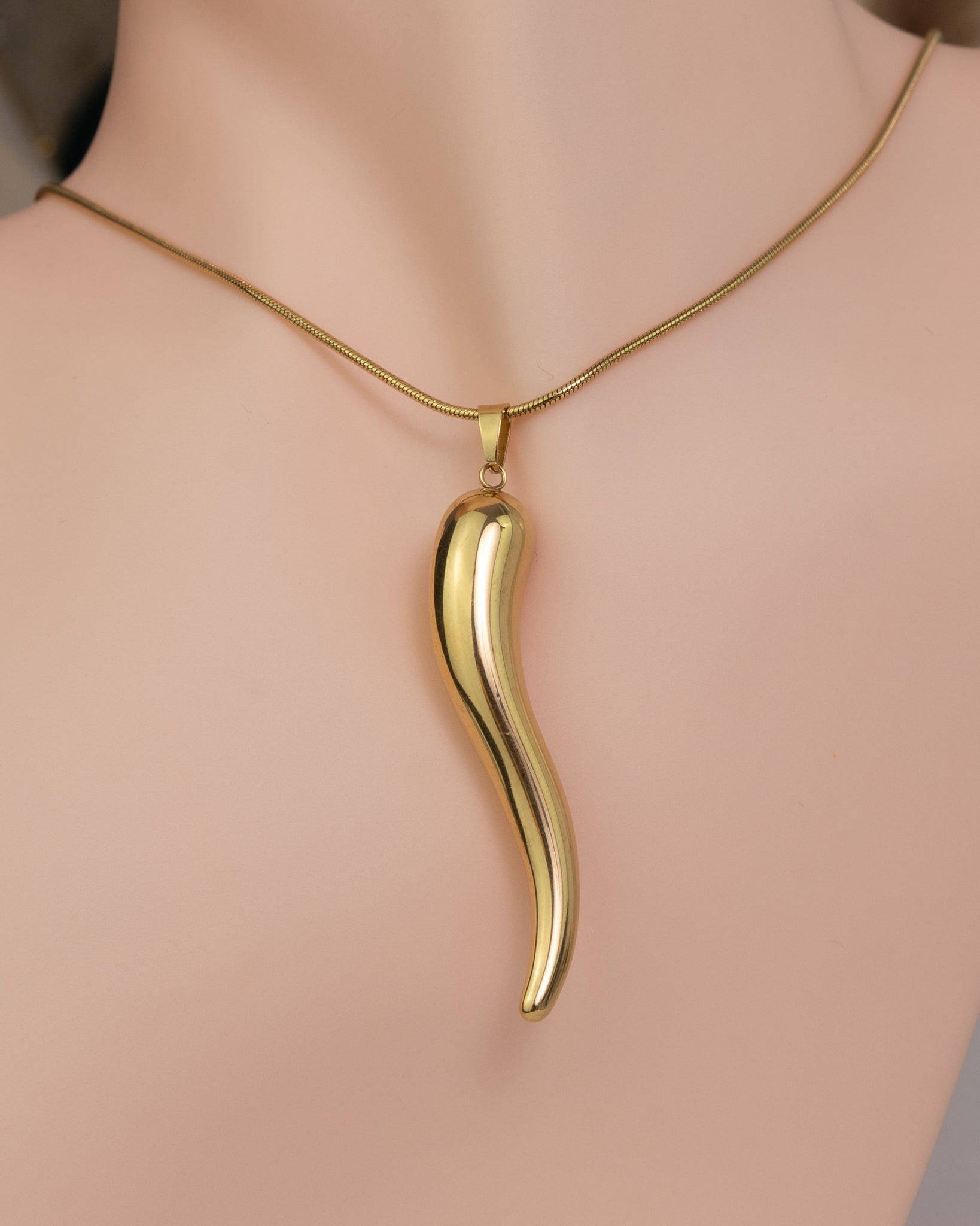 Golden Cornicello Charm-Halskette - Glanzor