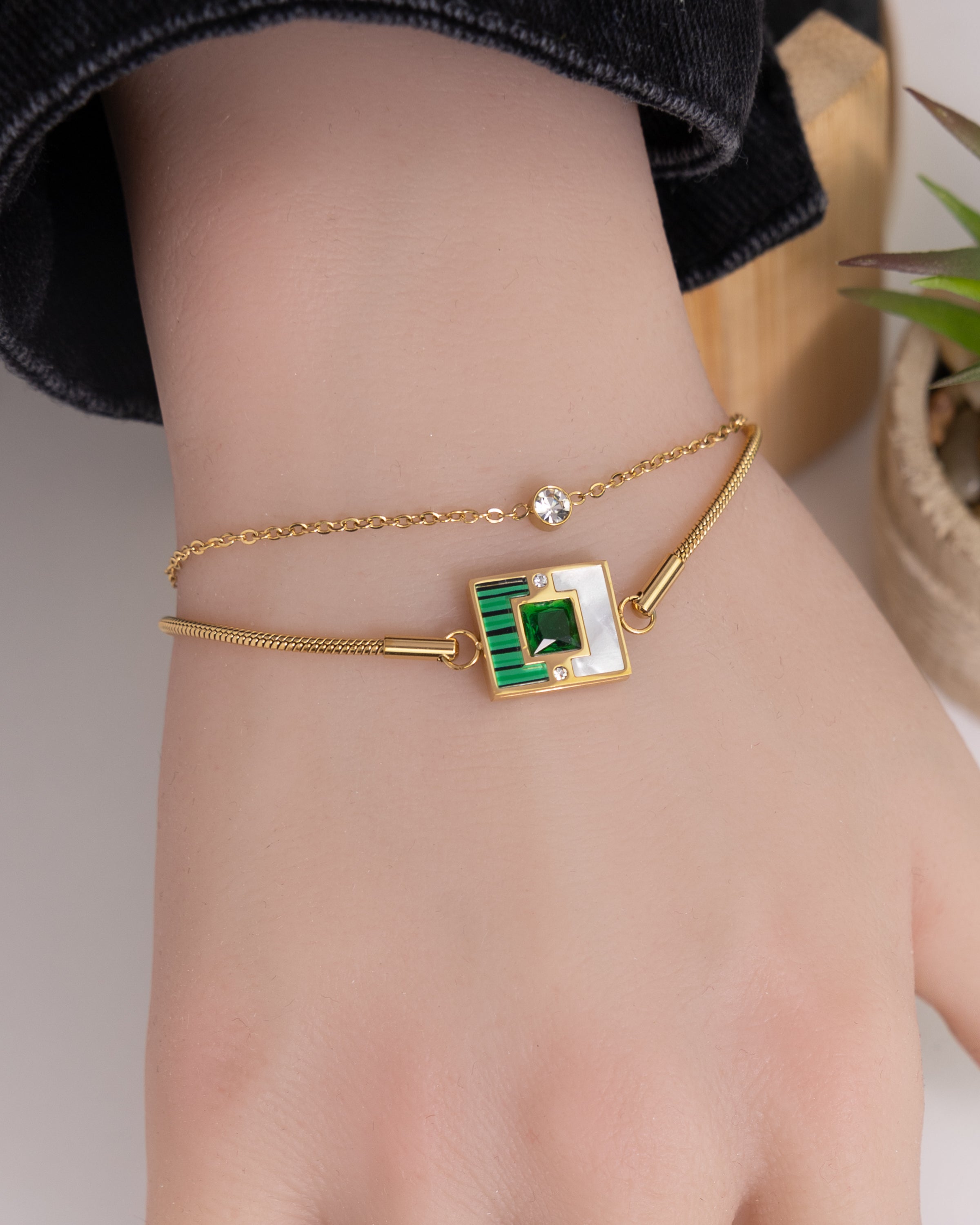 Smaragd-Eleganz-Armband ✨ - Glanzor