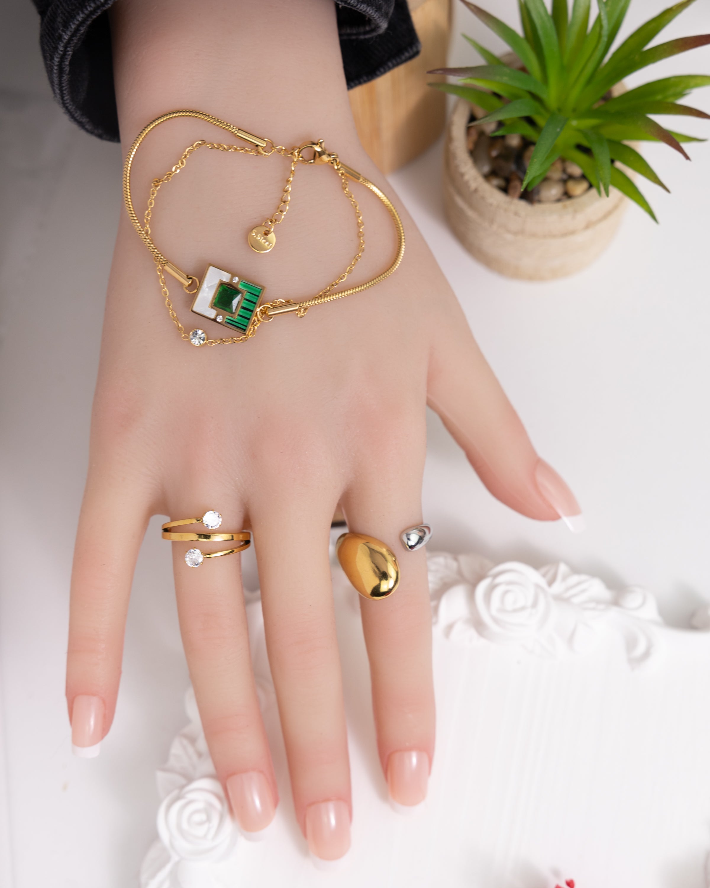 Smaragd-Eleganz-Armband ✨ - Glanzor