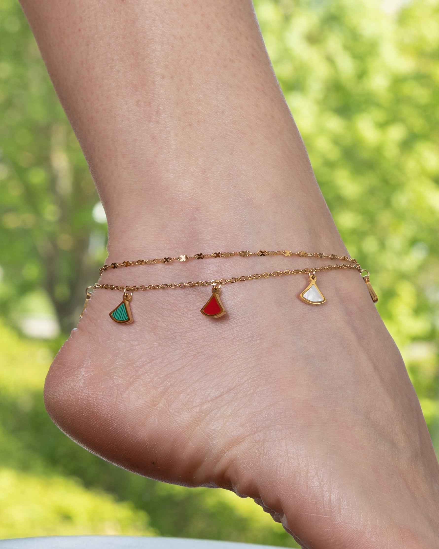 Trio Charm-Fußkettchen