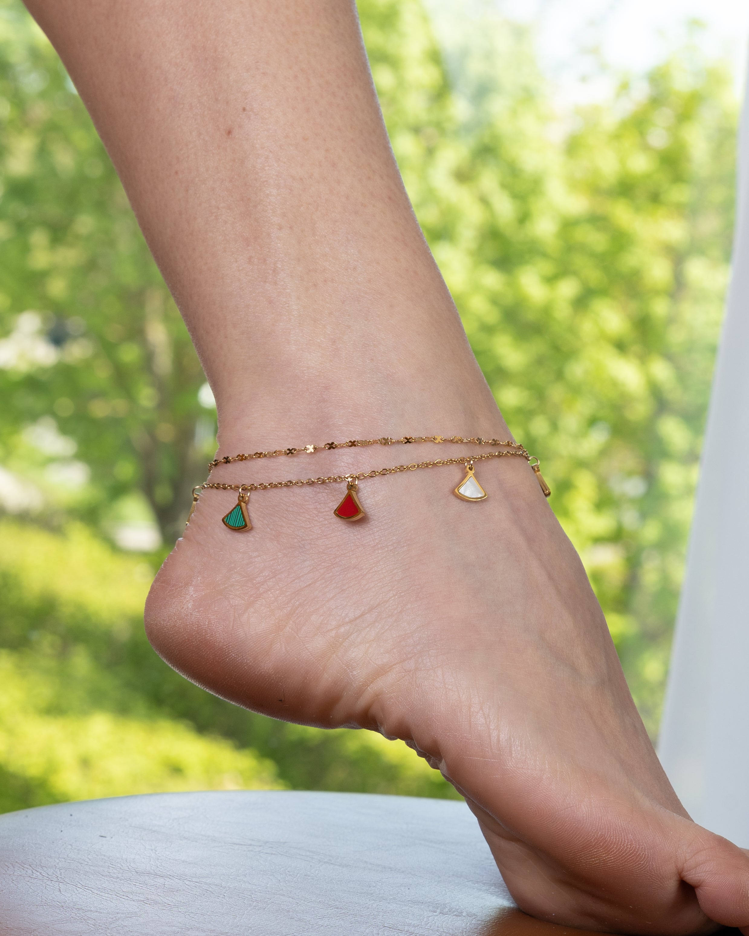 Trio Charm-Fußkettchen