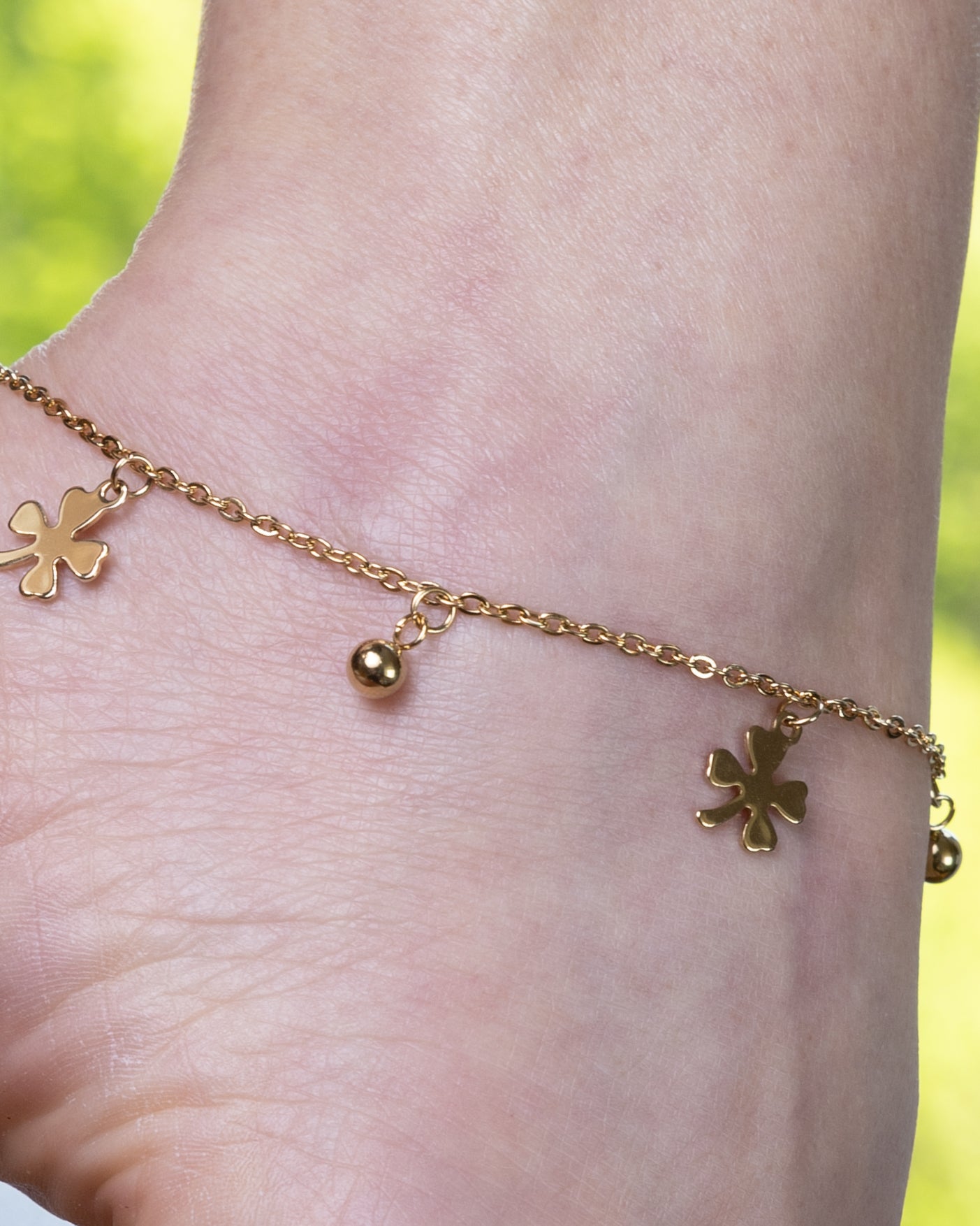 Lucky Clover Charm-Fußkettchen