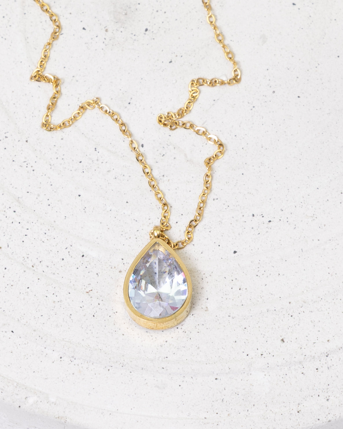 adiant Teardrop Gem Halskette- Grün - Glanzor