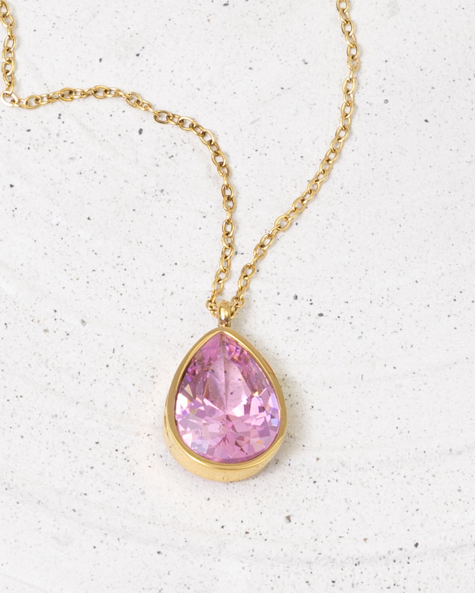 adiant Teardrop Gem Halskette- Grün - Glanzor