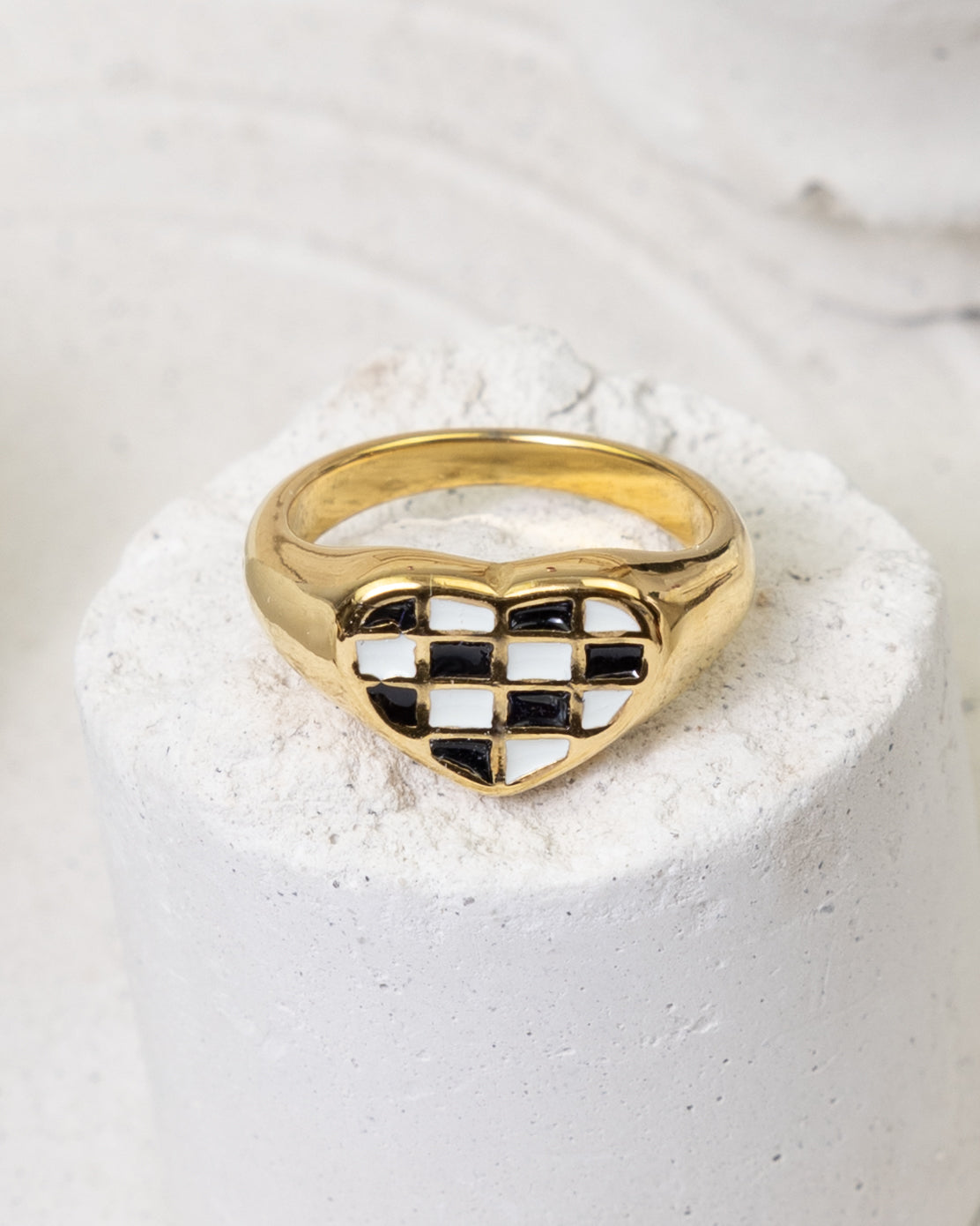 Checkered Heartbeat Ring - Glanzor