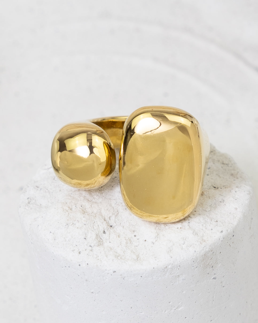 Sculpted Duo Statement Ring - Glanzor