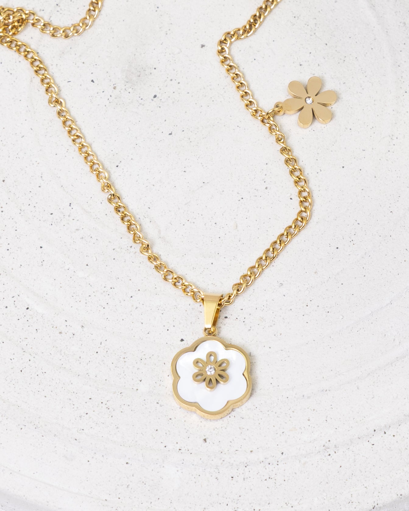Blossoming Delight Dual Pendant-Halskette - Glanzor