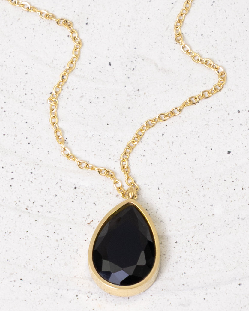 adiant Teardrop Gem Halskette- Grün - Glanzor
