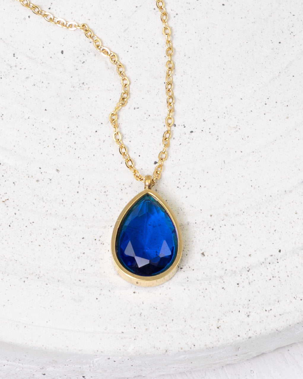 adiant Teardrop Gem Halskette- Grün - Glanzor