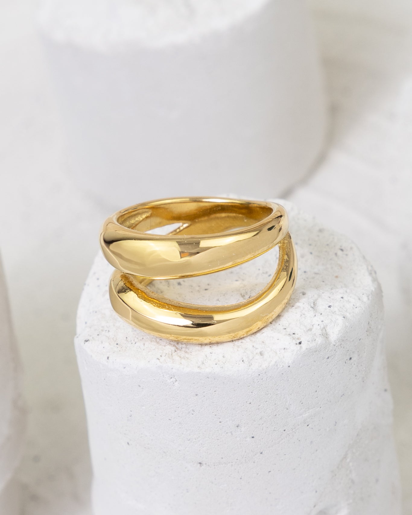 Duet Curve Open Band Ring - Glanzor