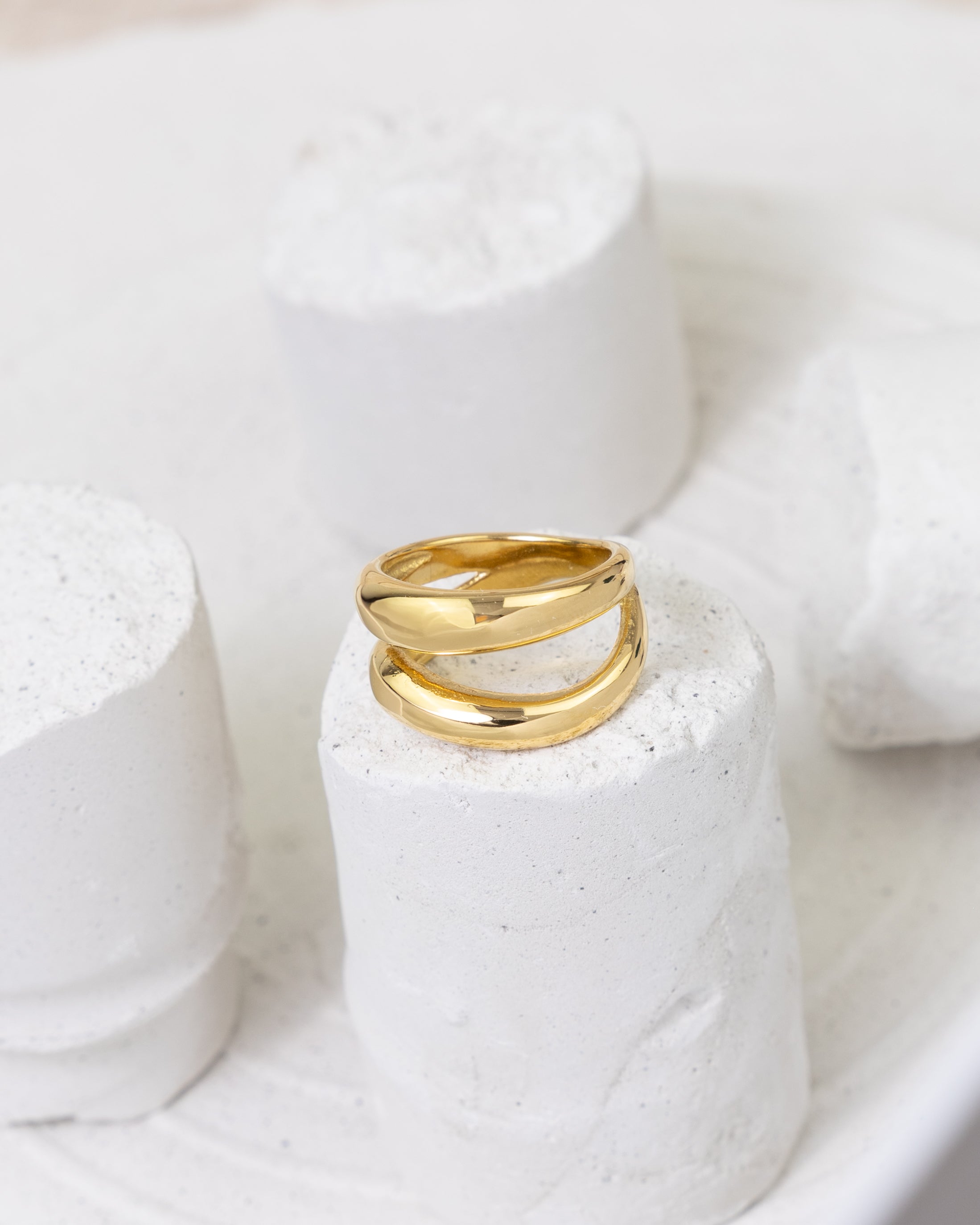 Duet Curve Open Band Ring - Glanzor