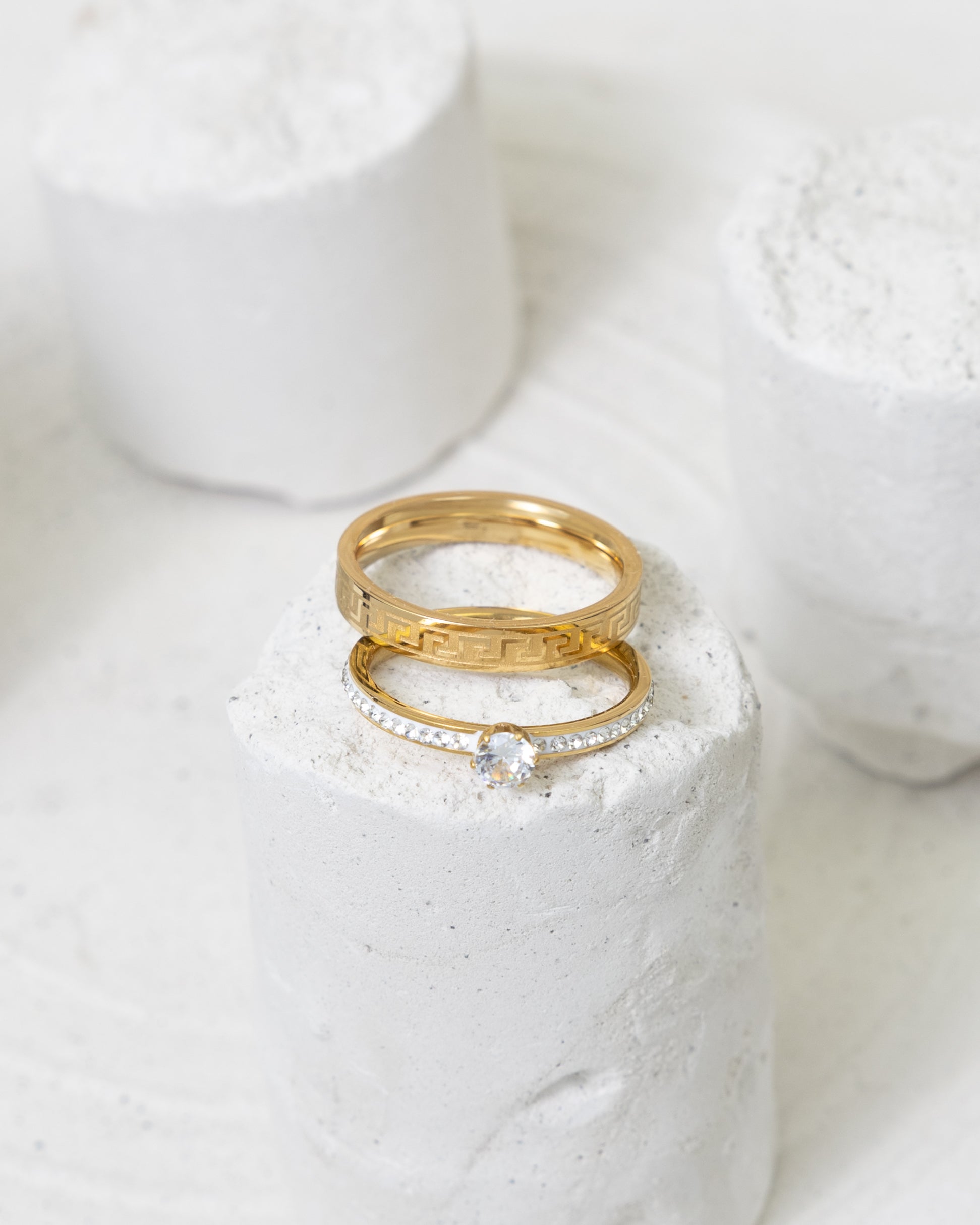 Hellenic Sparkle Duo Ring - Glanzor