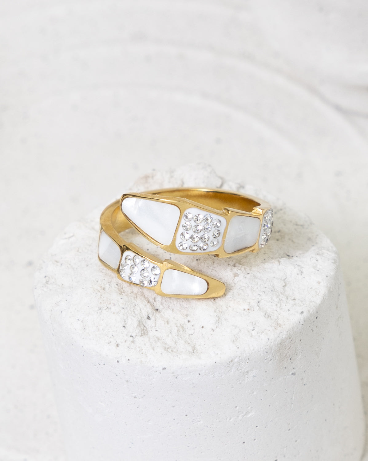Mosaic Gleam Serpent Wrap Ring - Glanzor