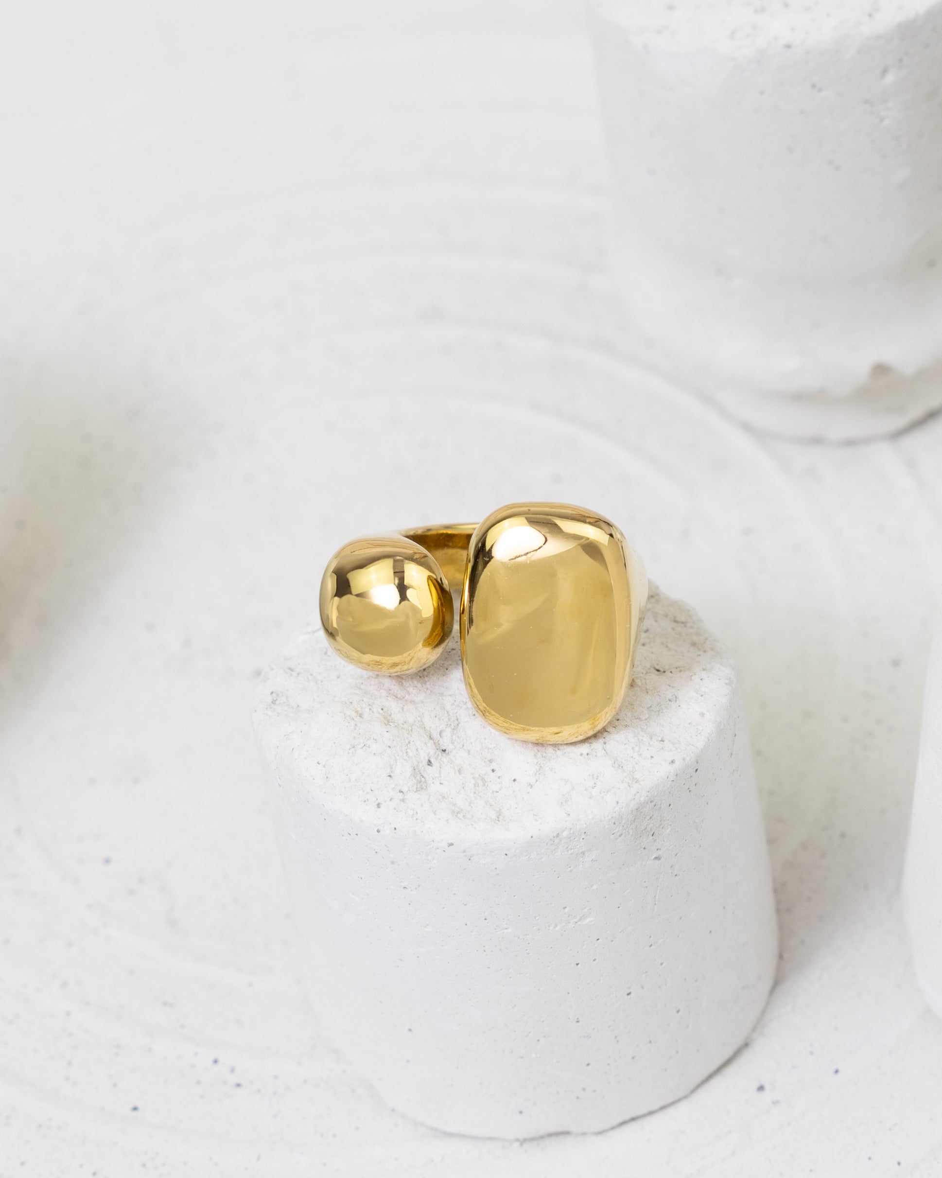 Sculpted Duo Statement Ring - Glanzor