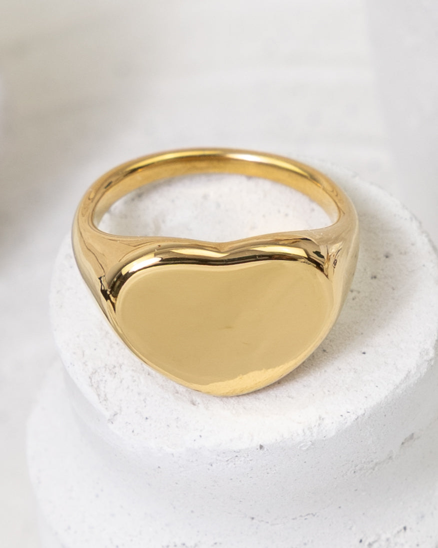 Heartfelt Gleam Signet Ring - Glanzor