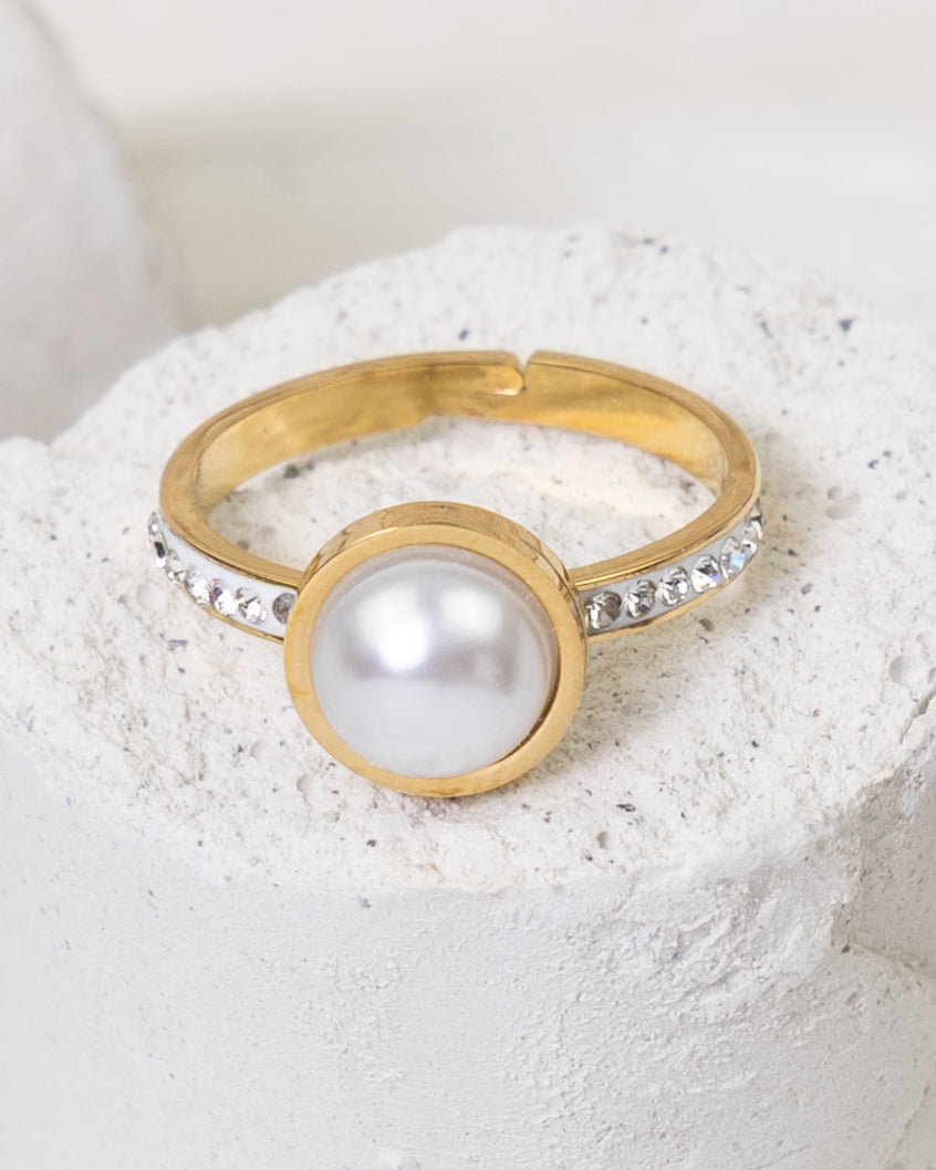 Pearlescent Aura Crystal Ring - Glanzor