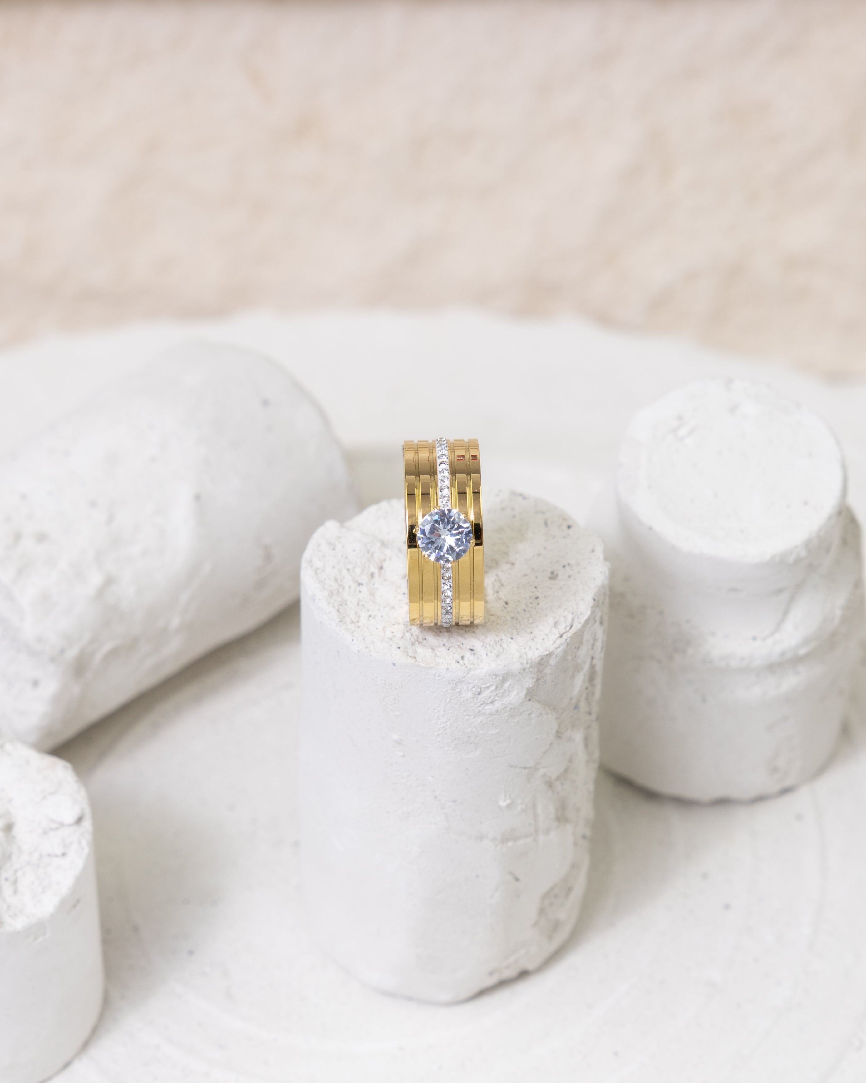 Architectural Facet Statement Ring