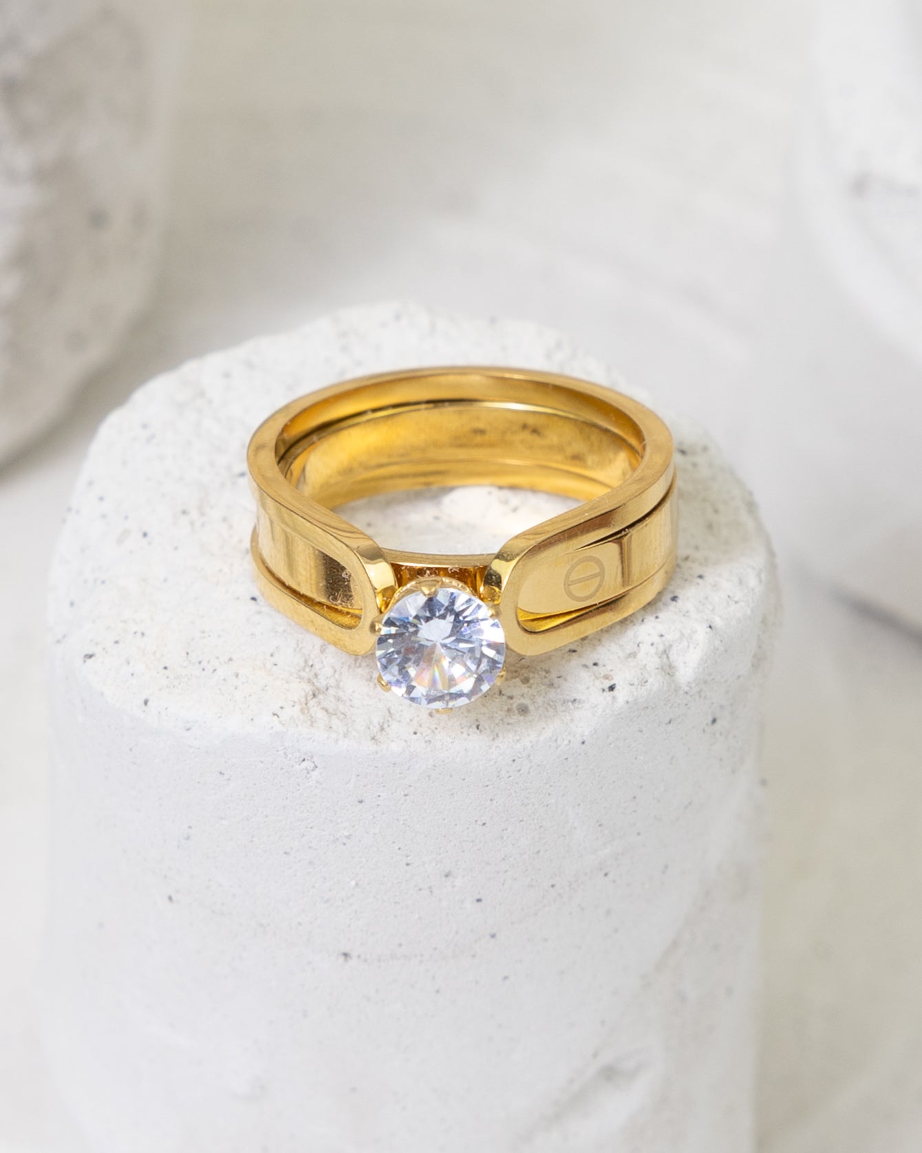 Ecliptic Solitaire Duo Ring - Glanzor